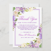 Beileid Bereavement Wasserfarbenflora Beerdigung Dankeskarte (Vorderseite)