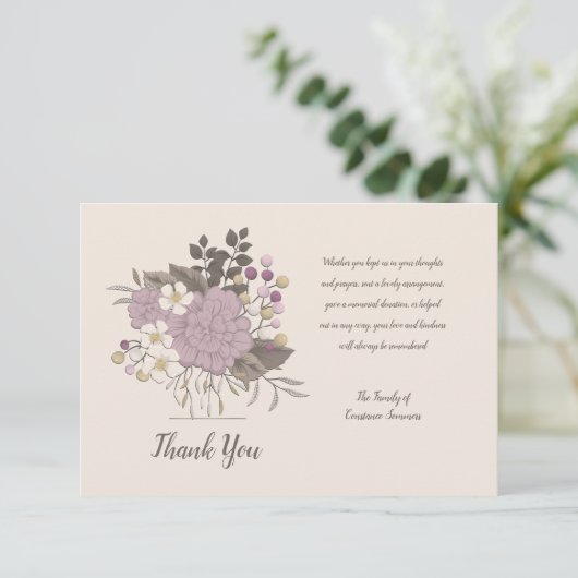 Beileid-Bestätigung Dankeskarte (Stehend Vorderseite)