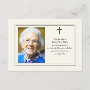 Beileid Bestätigung mit Foto Karte