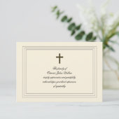 Beileid-Bestätigungskarte Cream Color Karte (Stehend Vorderseite)