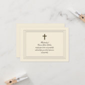 Beileid-Bestätigungskarte Cream Color Karte (Vorderseite/Rückseite Beispiel)