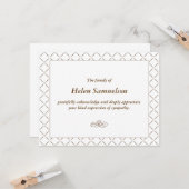 Beileid-Bestätigungskarte Karte (Vorderseite/Rückseite Beispiel)