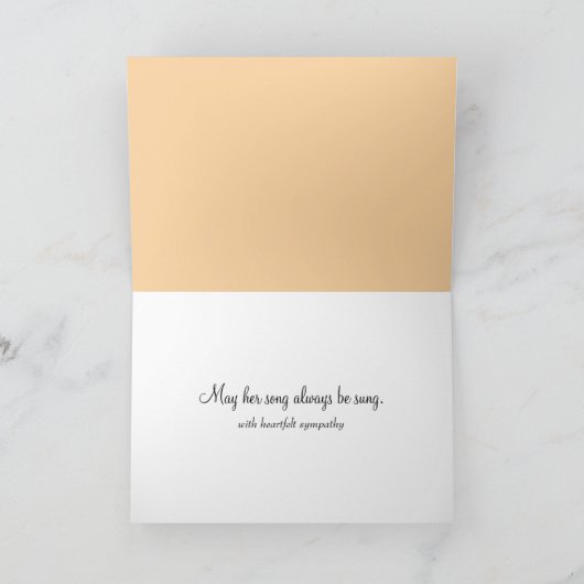 Beileid Bird auf alten Zaun singen Karte (Innenseite)