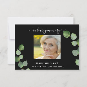 Beileid Black Eukalyptus Foto Dankeschön Karte