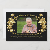 Beileid Black Gold Blumenbudget Danke Foto (Rückseite)