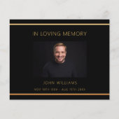 Beileid Black Gold Foto Vielen Dank Karte (Vorderseite)