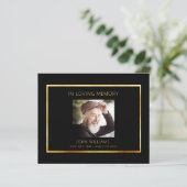 Beileid Black Gold Foto Vielen Dank Karte (Stehend Vorderseite)