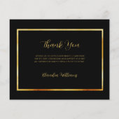 Beileid Black Gold Foto Vielen Dank Karte (Rückseite)