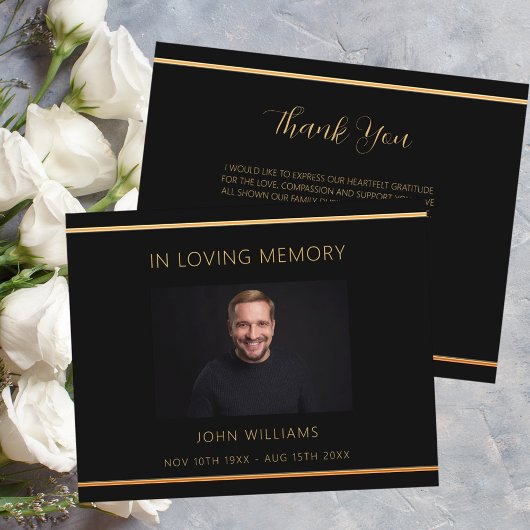 Beileid Black Gold Foto Vielen Dank Karte