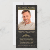 Beileid Black Leather Gold Frame Foto Beerdigung (Vorderseite)