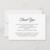 Beileid Black Script Einfache Beerdigung Danke Einladung (Vorderseite)