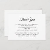 Beileid Black Script Einfache Beerdigung Danke Einladung (Vorne/Hinten)