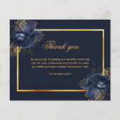 Beileid blauen Blütengold Danke Foto (Vorderseite)