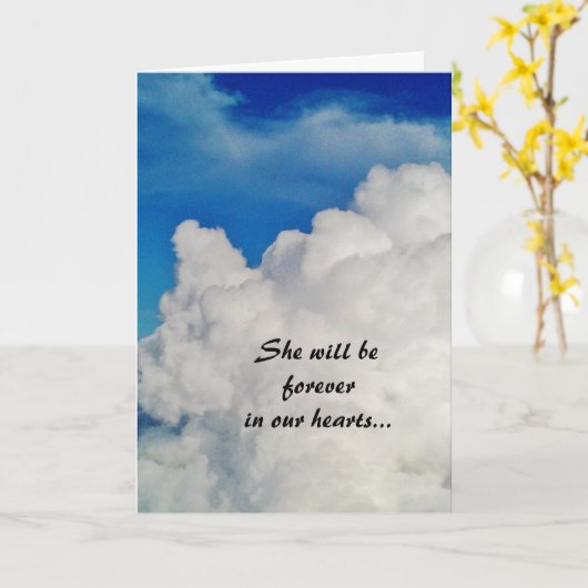 Beileid-Blauer Himmel und weiße Wolken Karte (Gelbe Blume)