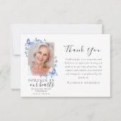 Beileid Blue Butterfells Foto Beerdigung Dankeskarte (Vorderseite)