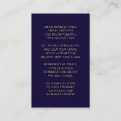 Beileid Blue Gold Foto Beerdigung Gedenkkarte Visitenkarte (Rückseite)