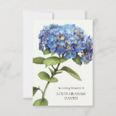 Beileid Blue Hydrangea Beerdigung Dankeschön Karte (Vorderseite)