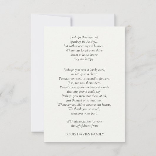 Beileid Blue Hydrangea Beerdigung Dankeschön Karte (Rückseite)