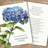 Beileid Blue Hydrangea Beerdigung Dankeschön Karte