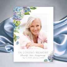 Beileid Blue Hydrangea Floral Foto Beerdigung