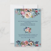 Beileid Blue Pink Floral Beerdigung Danke Karte (Rückseite)