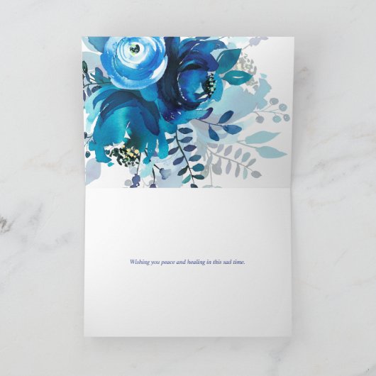 Beileid Blue Rose Sorry für Ihr Beileid Karte (Innenseite)