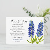 Beileid Bluebonnets Beerdigung Tod Vielen Dank Einladung (Stehend Vorderseite)