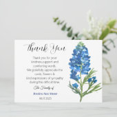 Beileid Bluebonnets Beerdigung Tod Vielen Dank Einladung (Stehend Vorderseite)