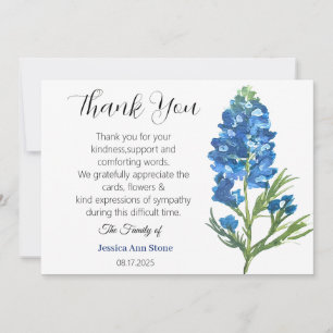 Beileid Bluebonnets Beerdigung Tod Vielen Dank Einladung