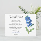 Beileid Bluebonnets Beerdigung Tod Vielen Dank Einladung (Stehend Vorderseite)