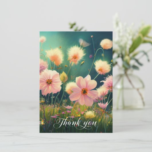 Beileid Blume in Feld DANKE (Stehend Vorderseite)