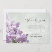 Beileid Blume Lilacs DANK YOU Gray | FOTO Dankeskarte (Vorderseite)