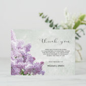 Beileid Blume Lilacs DANK YOU Gray | FOTO Dankeskarte (Stehend Vorderseite)