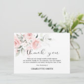 Beileid Blume Rosa Rosen DANK | FOTO Dankeskarte (Stehend Vorderseite)