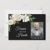 Beileid Blume White Roses DANK | FOTO Dankeskarte (Rückseite)