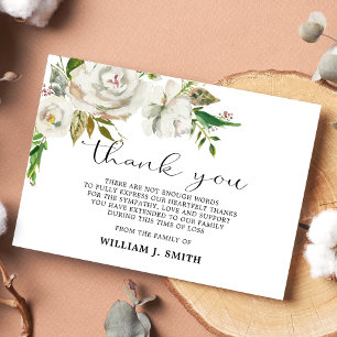 Beileid Blume White Roses DANK FOTO Dankeskarte