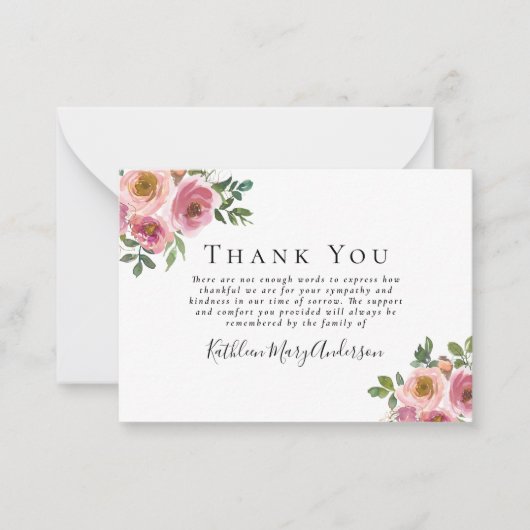 BEILEID Blumenbeerdigung Danke Mitteilungskarte (Vorderseite)