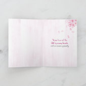 Beileid Blumendesign in Rosa Karte (Innenseite)