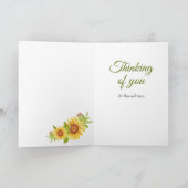 Beileid Blumengelbe Sonnenblume Karte (Innenseite)