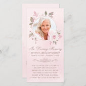 Beileid Blush Rose Foto Beerdigung Gebet (Vorne/Hinten)