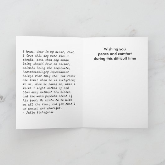 Beileid Boston Terrier Karte (Innenseite)