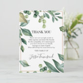 Beileid Botanisches Foto Dankeskarte (Stehend Vorderseite)