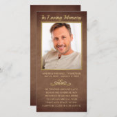 Beileid Brown Leather Gold Frame Foto Beerdigung (Vorne/Hinten)