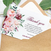 Beileid Burgundy & Pink Roses DANK | FOTO Dankeskarte