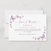 Beileid Butterflies Beerdigung Dankeskarte (Vorderseite)