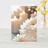 Beileid Candle und Chrysanthemum Karte (Gelbe Blume)