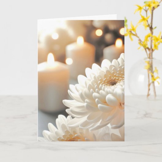 Beileid Candle und Chrysanthemum Karte (Gelbe Blume)