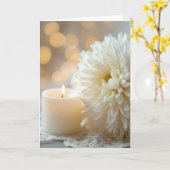 Beileid Candle und Chrysanthemum Karte (Gelbe Blume)
