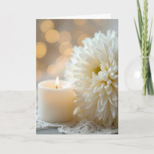 Beileid Candle und Chrysanthemum Karte