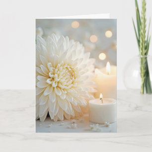 Beileid Candle und White Chrysanthemum Karte